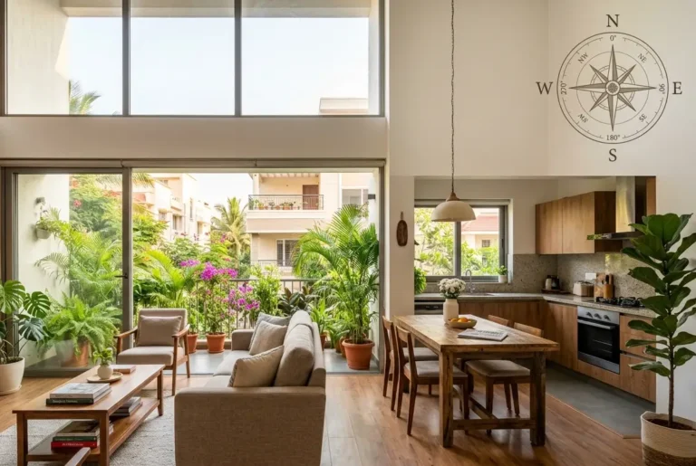 Vastu Shastra for home showing direction-wise room layout guide for a Bangalore apartment