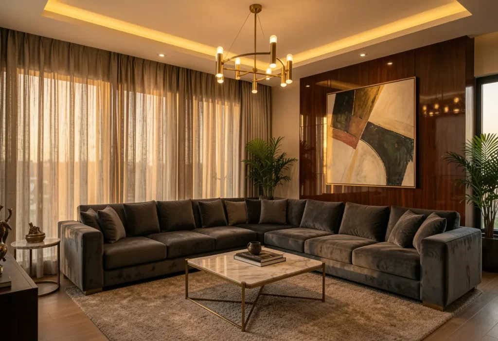 Luxury living room design ideas for a premium Bangalore home renovation